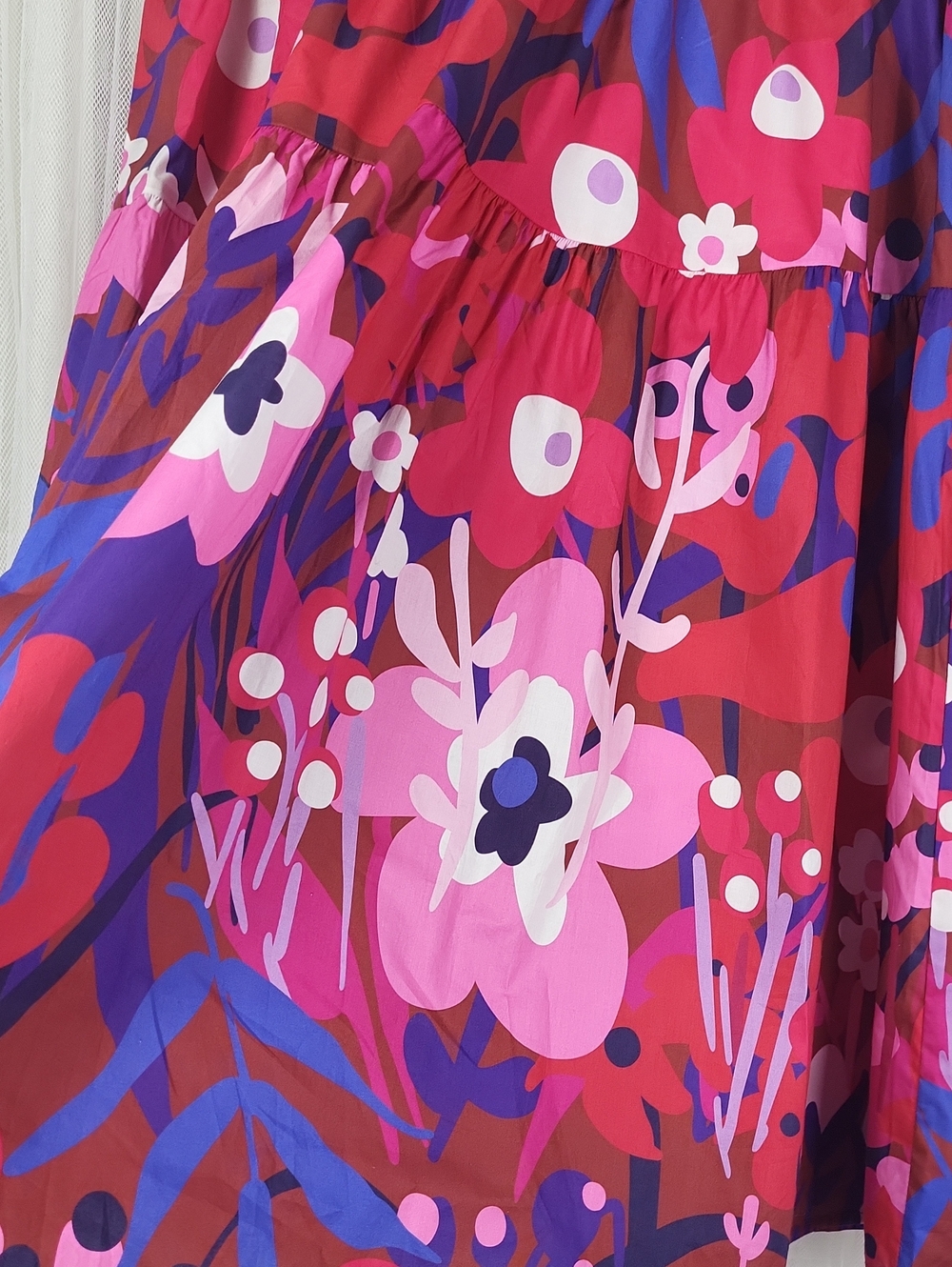 Lesley Evers Calista Floral Print Tiered Midi Skirt. Size XL - Picture 3 of 8